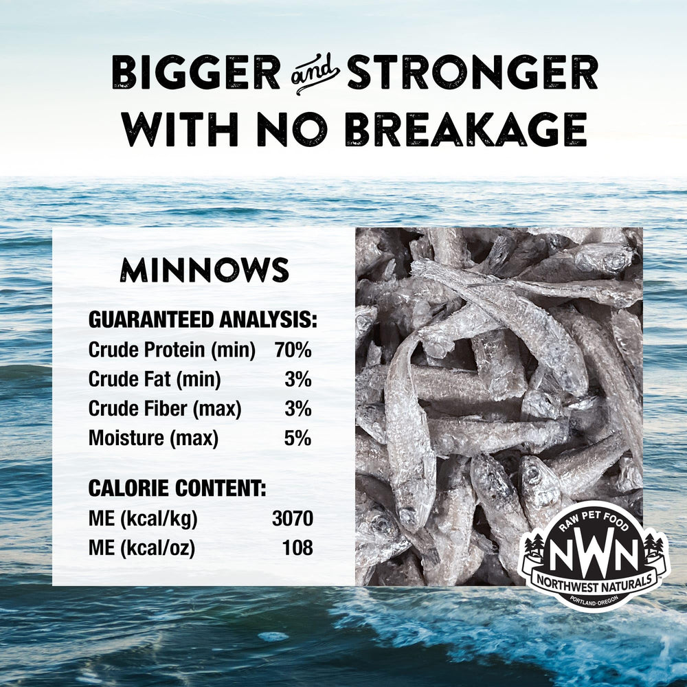 Northwest Naturals Minnow trocitos pequeños para perros y gatos, tentempié natural.