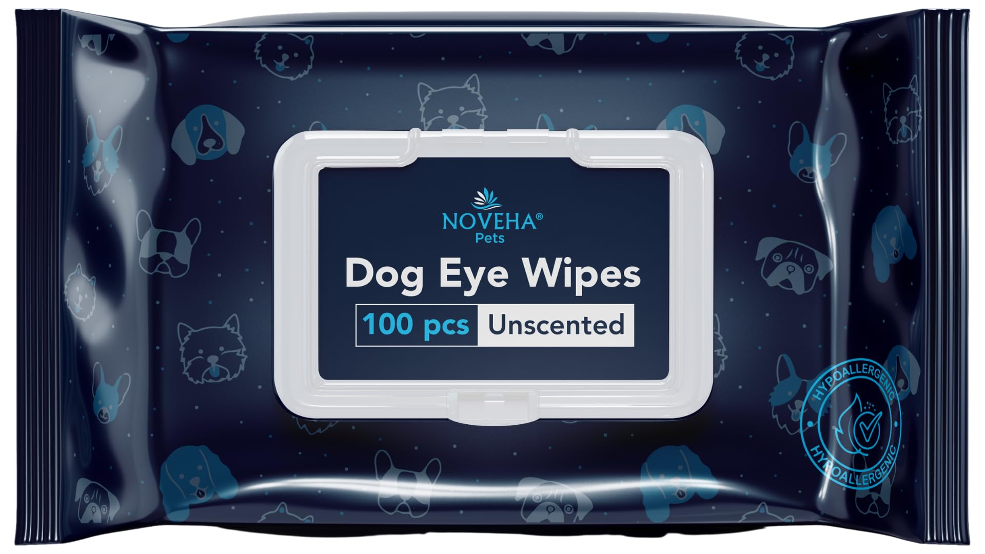 NOVEHA paquete de toallitas para ojos de perros 100 piezas, limpieza suave diaria