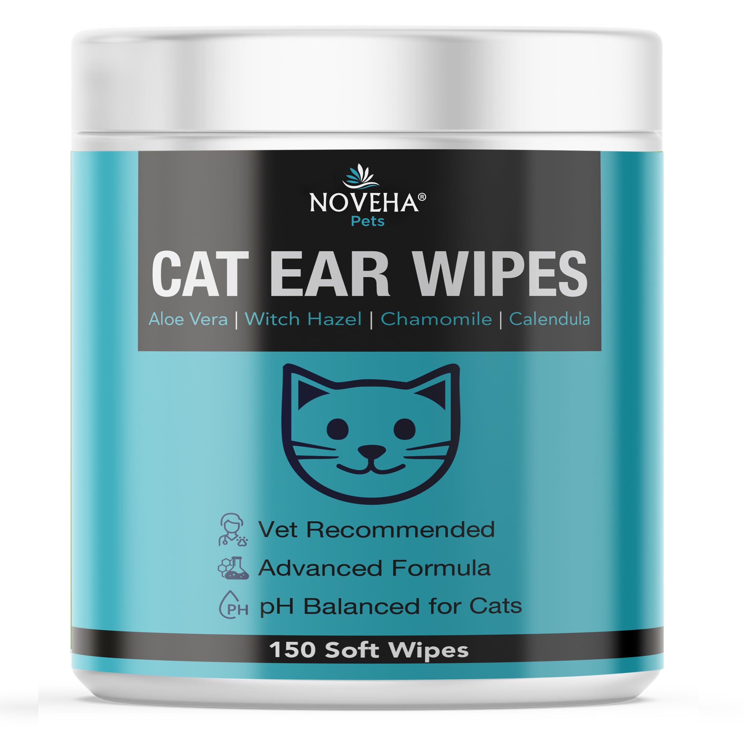 NOVEHA: toallitas orejas gato, limpieza suave para oídos sensibles.