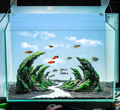 Novelsite accesorios acuario paisaje submarino 1, crea escena natural y refugio para peces
