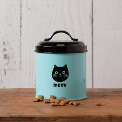 Lata para golosinas de gatos de Now Designs, tapa negra y estilo contemporáneo.