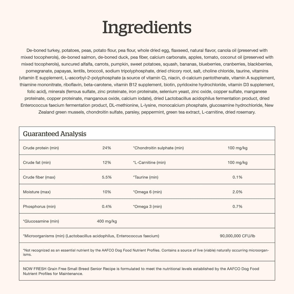 Now Fresh Hecho en Canadá: ingredientes premium de proveedores confiables.