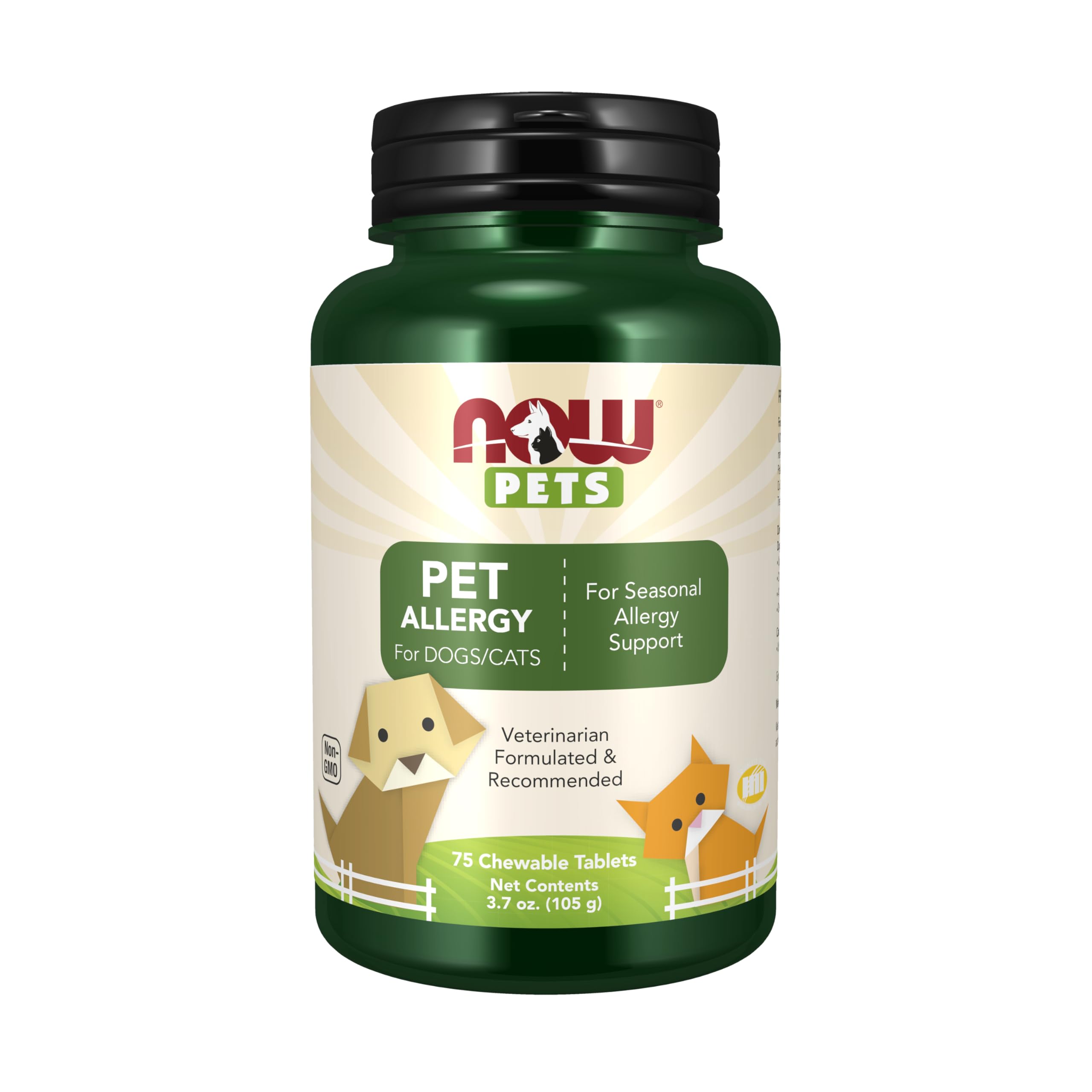 NOW Pets alérgia masticables botella: soporte a niveles normales de histamina para mascotas