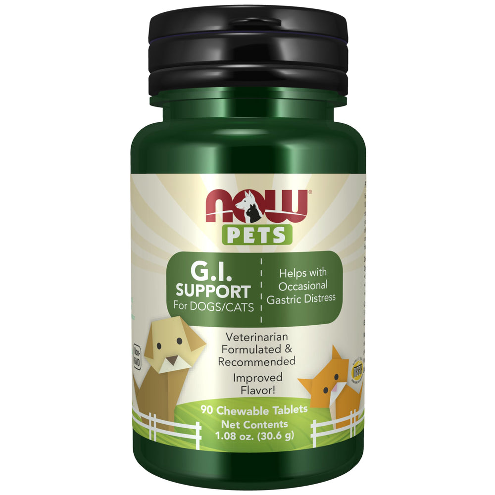 NOW Pets G I soporte tabletas masticables para apoyo digestivo