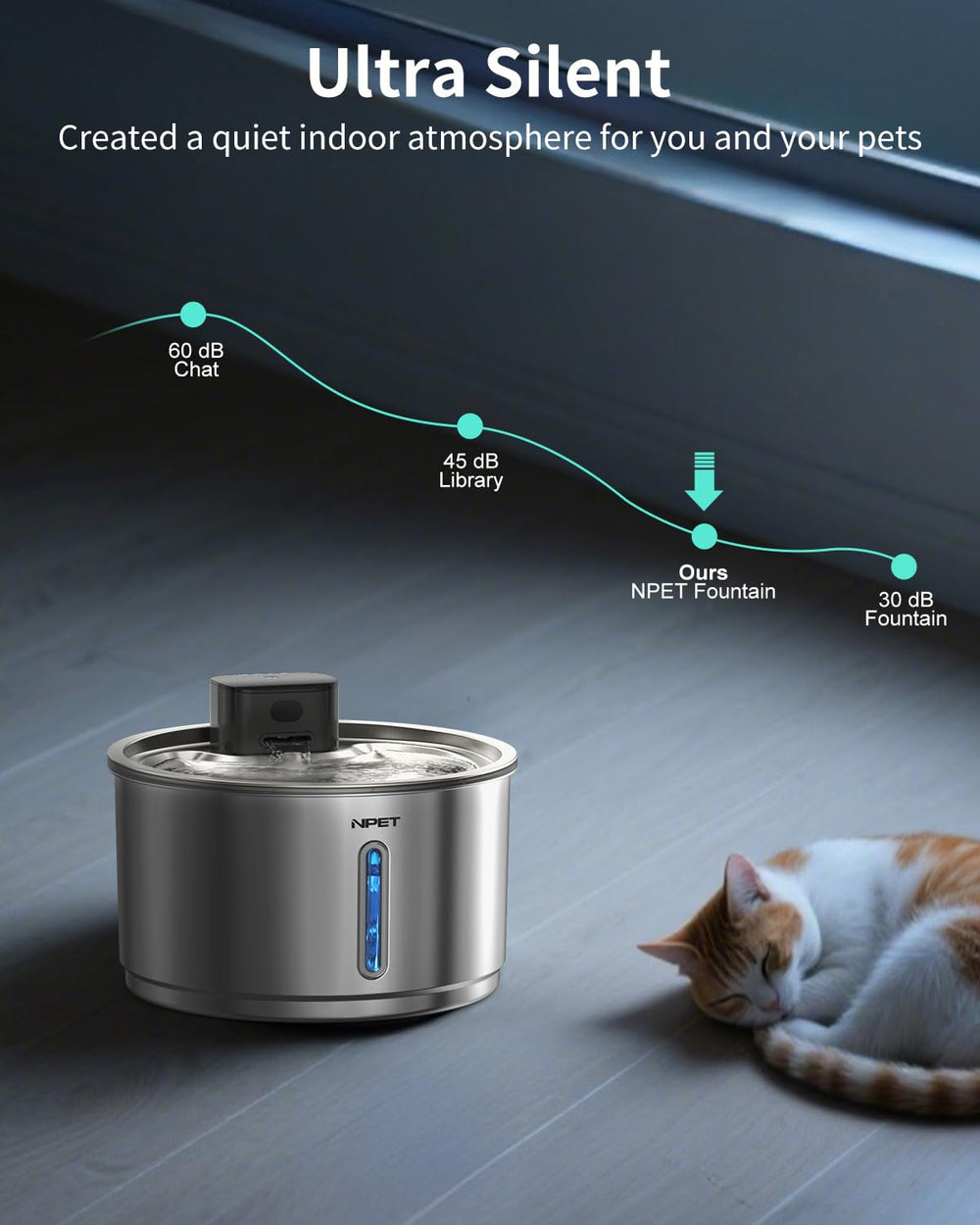 NPET acero inoxidable durable, higiénico y fácil de limpiar