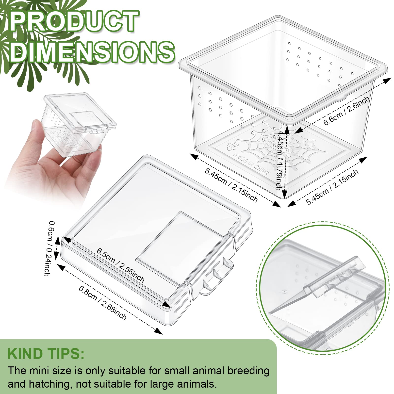 Nuanchu caja criadora de insectos con tapa para alimentar sin escapes