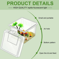 Nuanchu caja criadora para reptiles pequeños con tapa y ventilacion