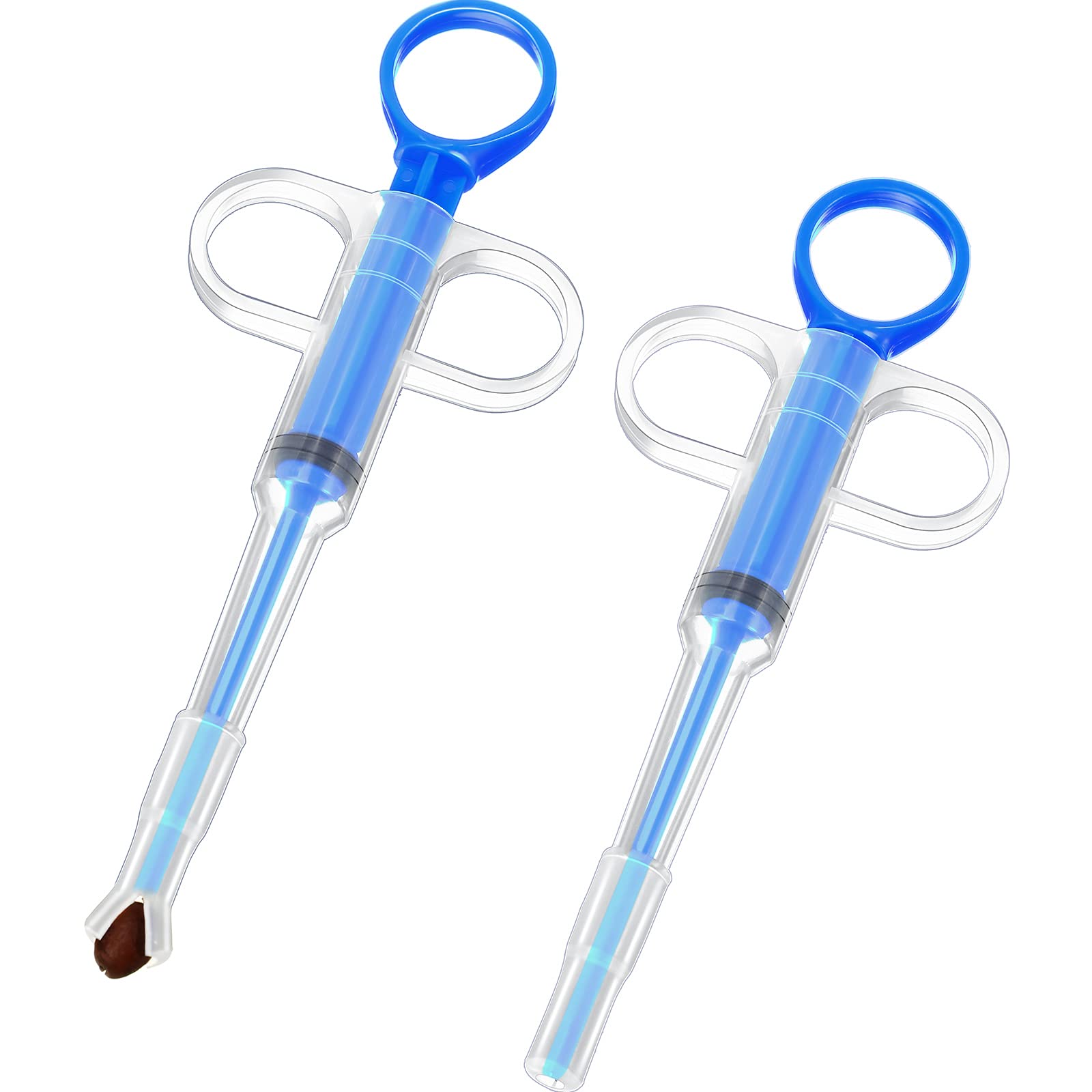 Nuanchu inyector de pastillas para mascotas azul, uso suave para mascotas pequeñas.