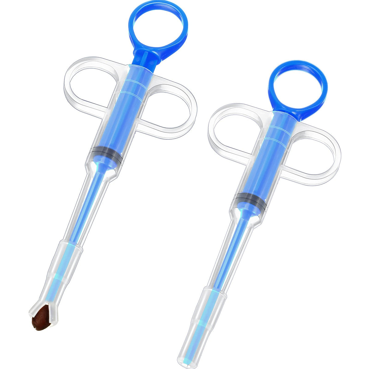 Nuanchu inyector de pastillas para mascotas azul, uso suave para mascotas pequeñas.