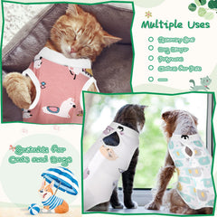Nuanchu traje de recuperación para gatos, vista trasera, diseño colorido y aceptado por mascotas.