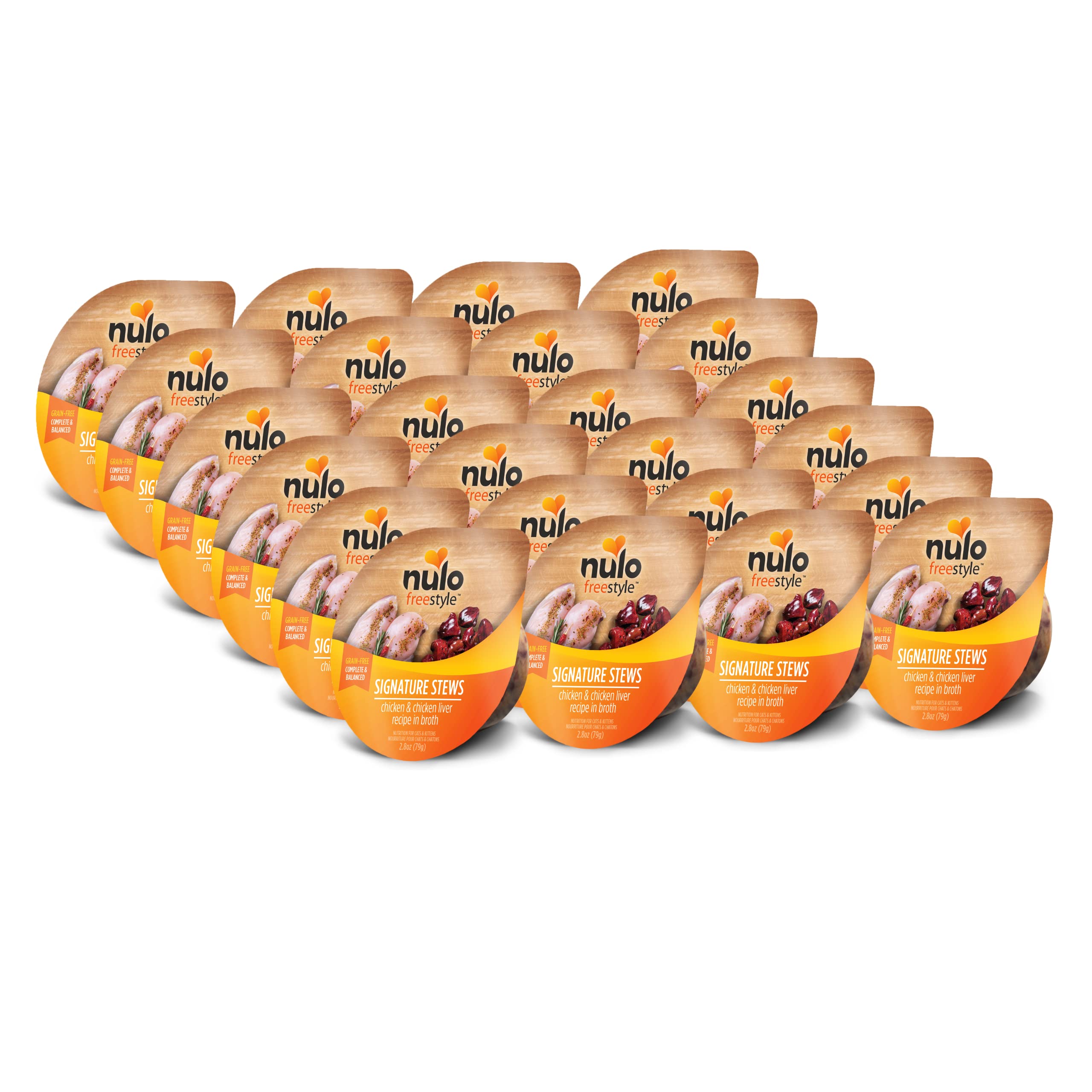 Nulo FreeStyle estofado de pollo e higado para gatos con sabor nutritivo.