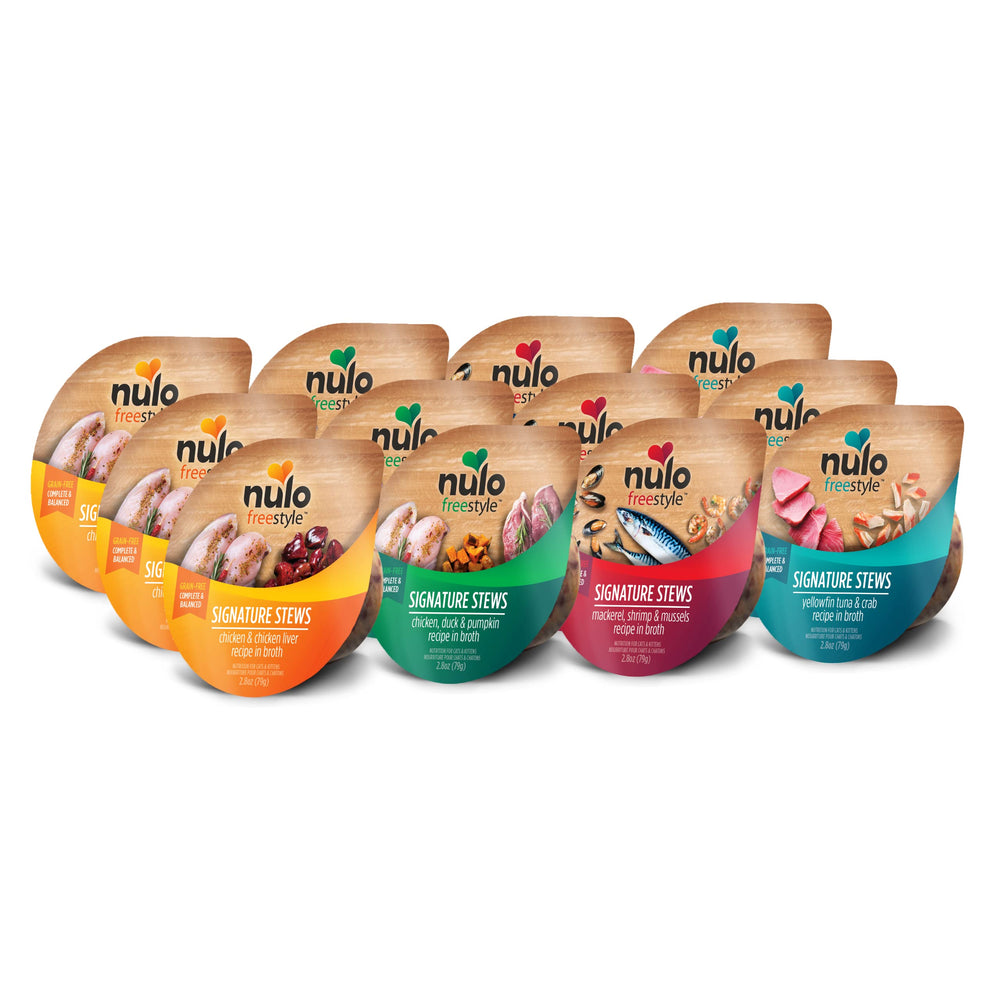 Nulo Freestyle Estofado Firma para Gatos en bolsa, alto contenido proteico para comidas diarias.