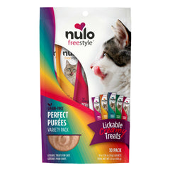 Nulo Freestyle Purees: empaque de variedad para gatos, snack húmedo.