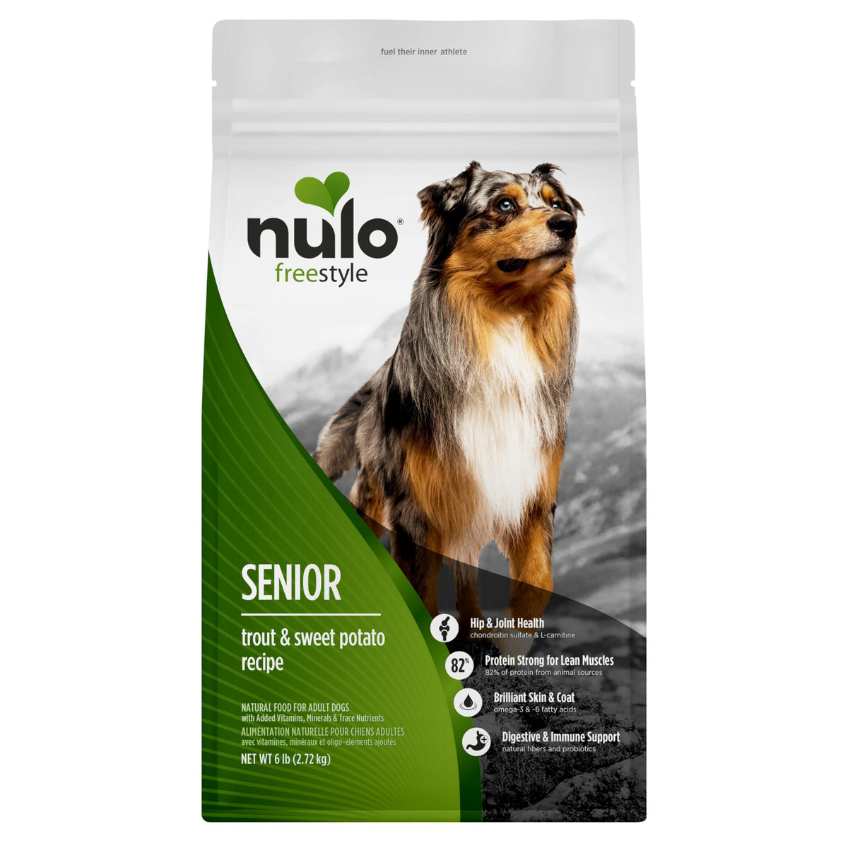 Nulo FreeStyle Senior: empaque de bolsa para almacenamiento cómodo y fresco.