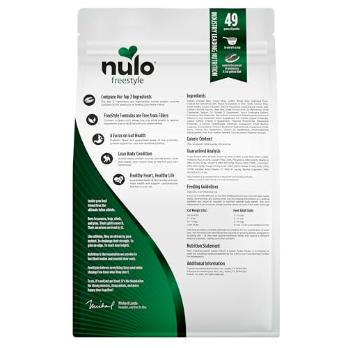 Nulo FreeStyle Senior sin granos, opción limpia para gatos sensibles.