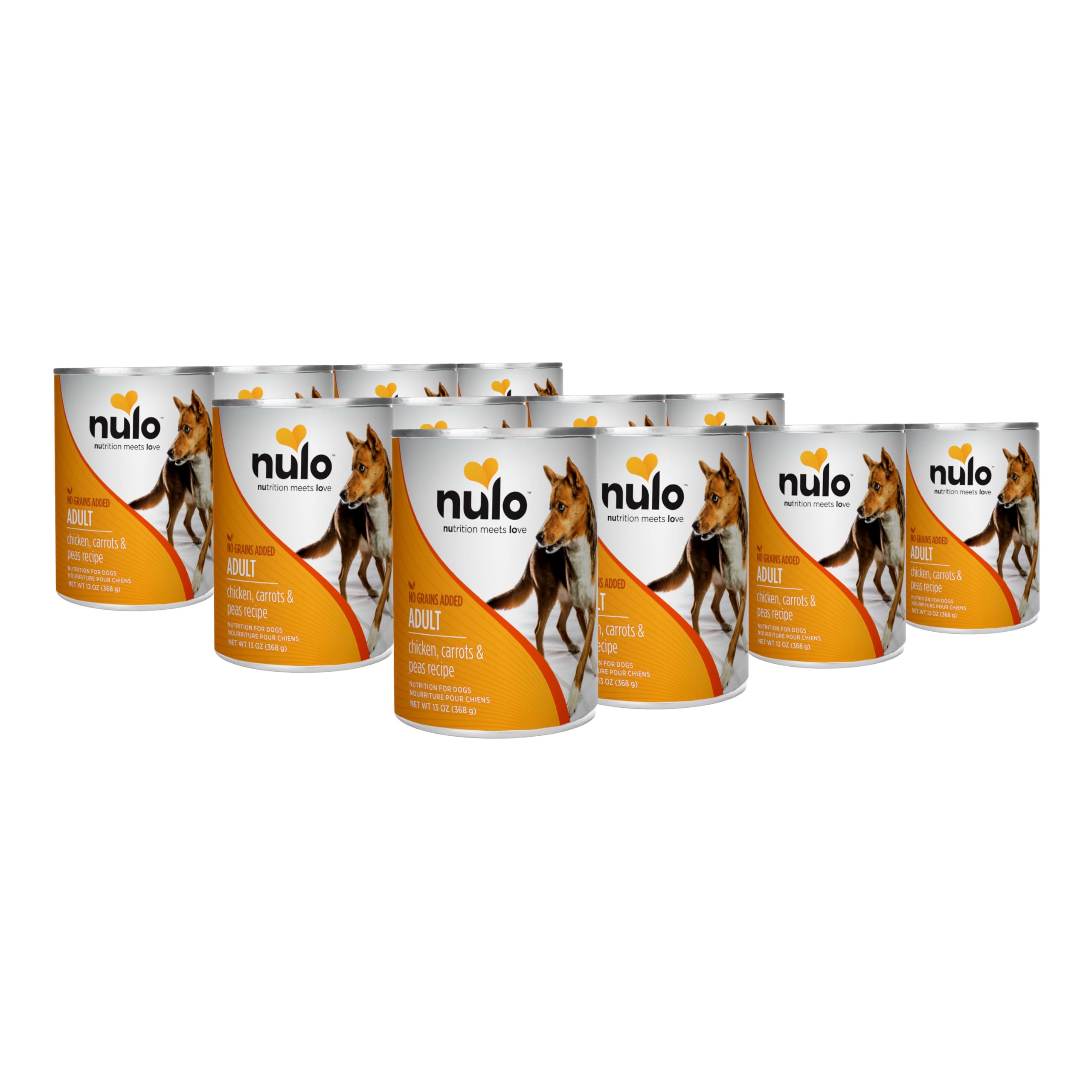 Nulo lata pollo zanahorias guisantes: proteína real para energía diaria.