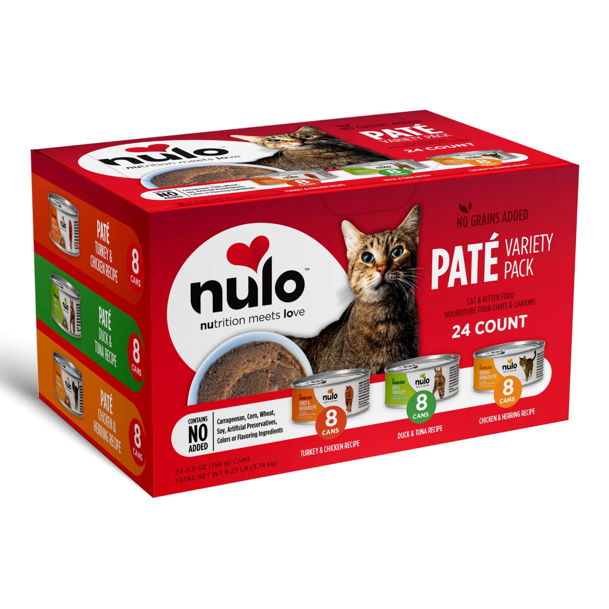 Nulo Paté para gatos con variedad de sabores en latas, ideal para rotar la dieta