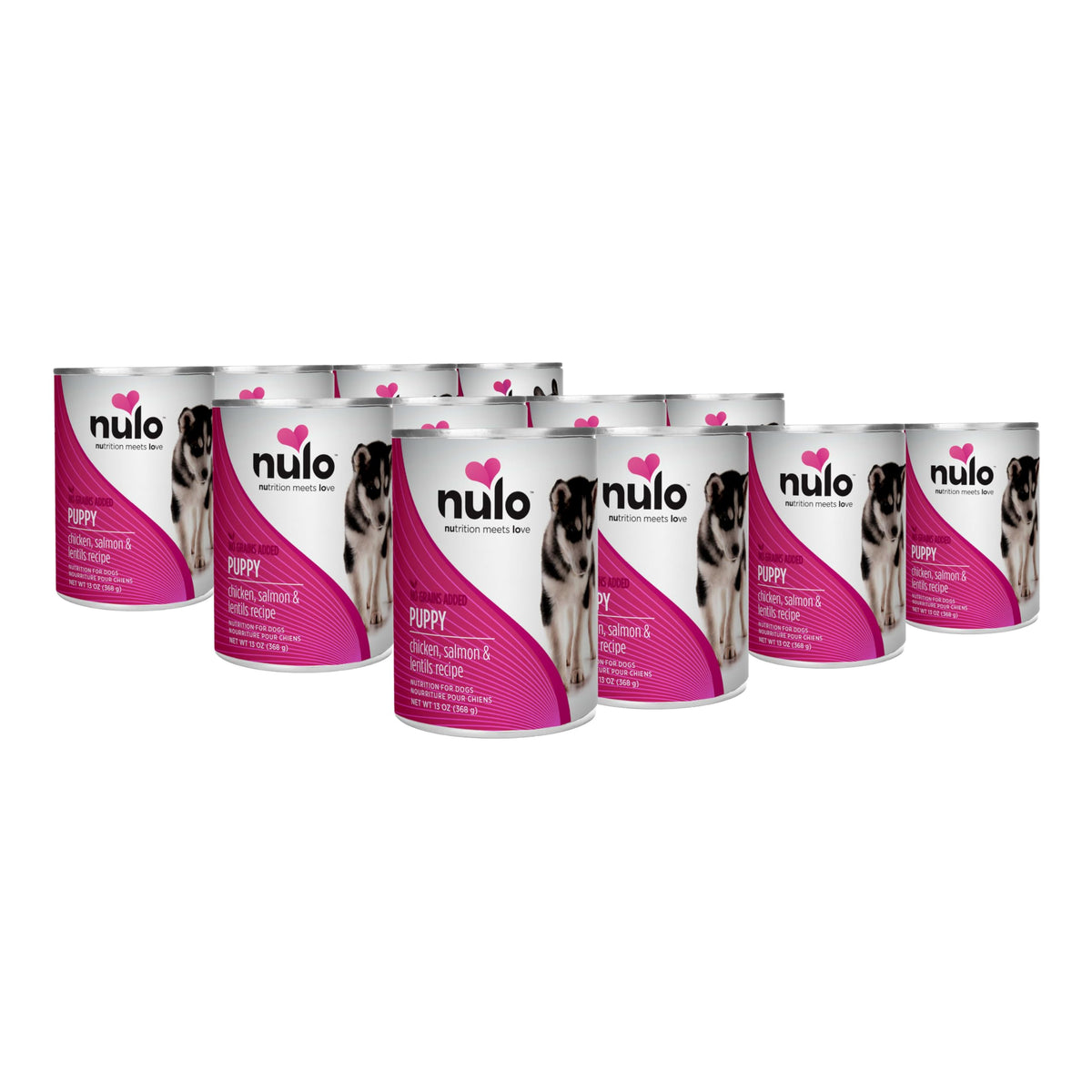 Nulo Puppy, comida húmeda para cachorros con pollo, salmón y lentejas lista para servir