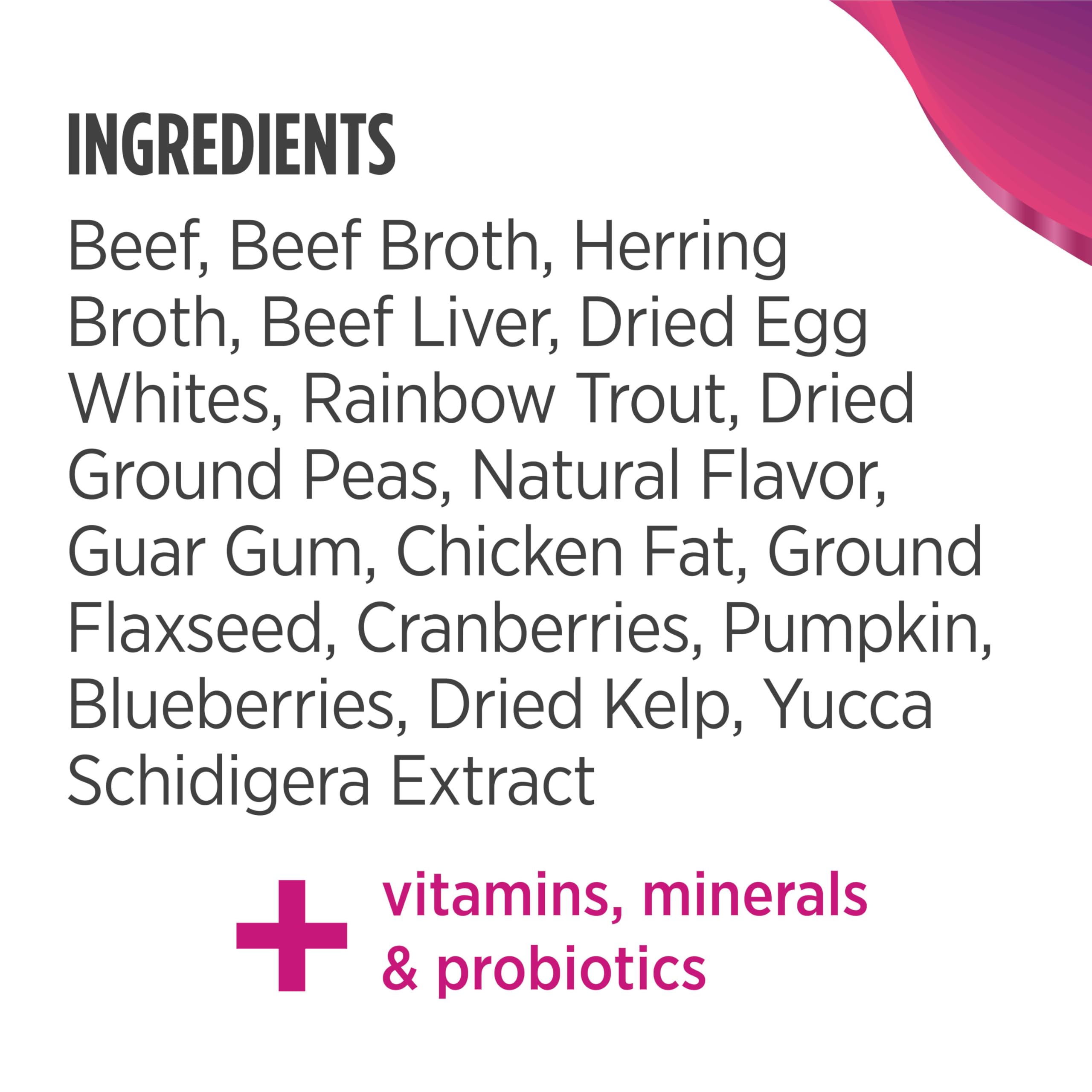 Nulo, libre de granos y conservantes artificiales para dietas simples.