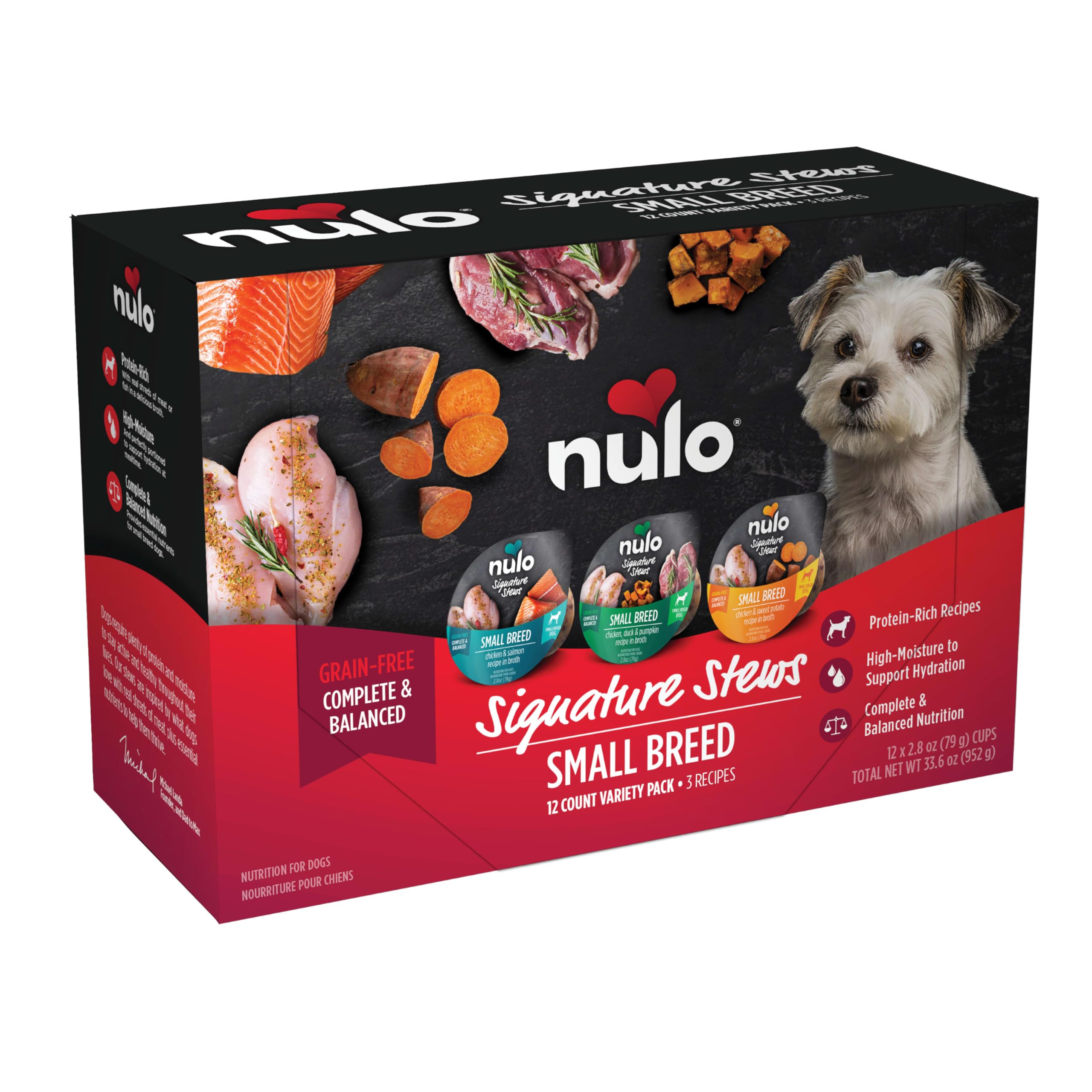 Nulo Signature Stews pack de 12 latas, práctico para alimentar a tu perro fuera de casa