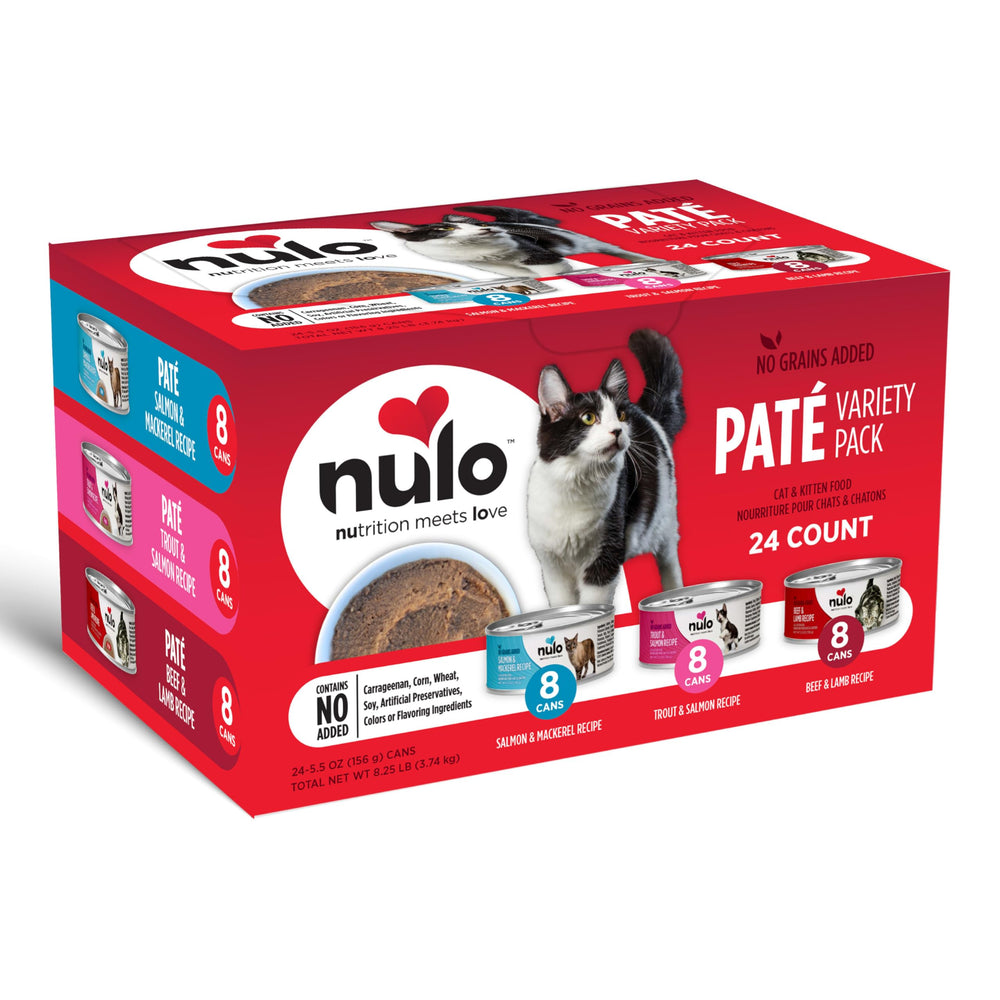 Nulo Paquete de paté para gatos, sabores variados para la variedad diaria.