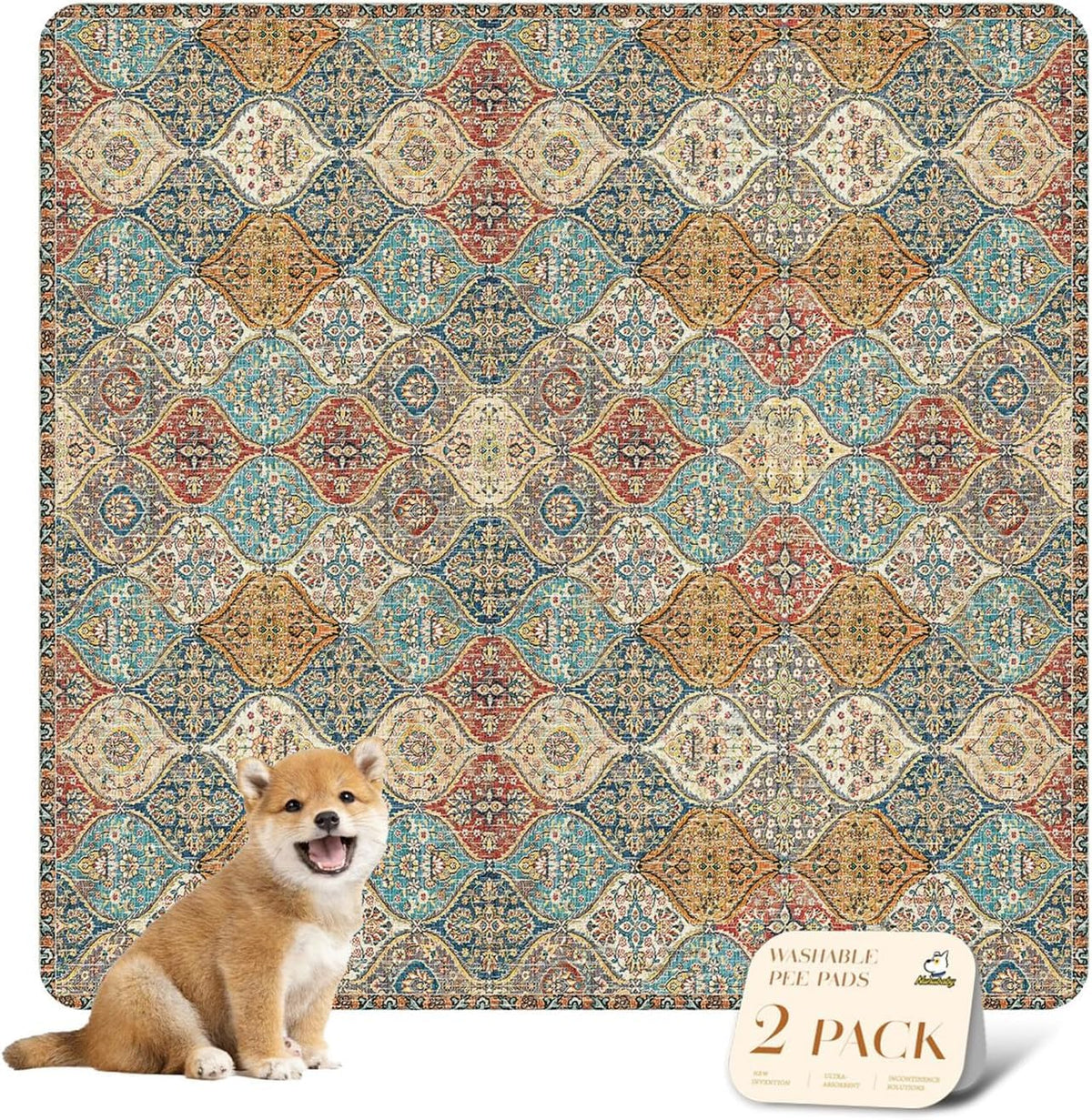 Nunubaby almohadilla reutilizable crema 36x36, protege suelos y jaulas con absorción confiable.
