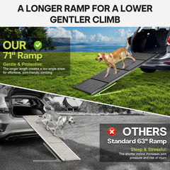 NUOBESTY rampa plegable para coche, almacenamiento compacto tras asientos.
