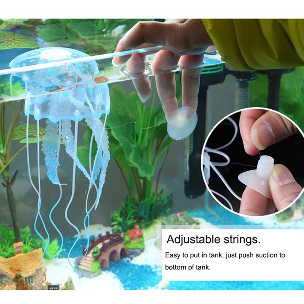 NUOMI medusas con iluminación azul, brillan para escenas nocturnas del acuario.