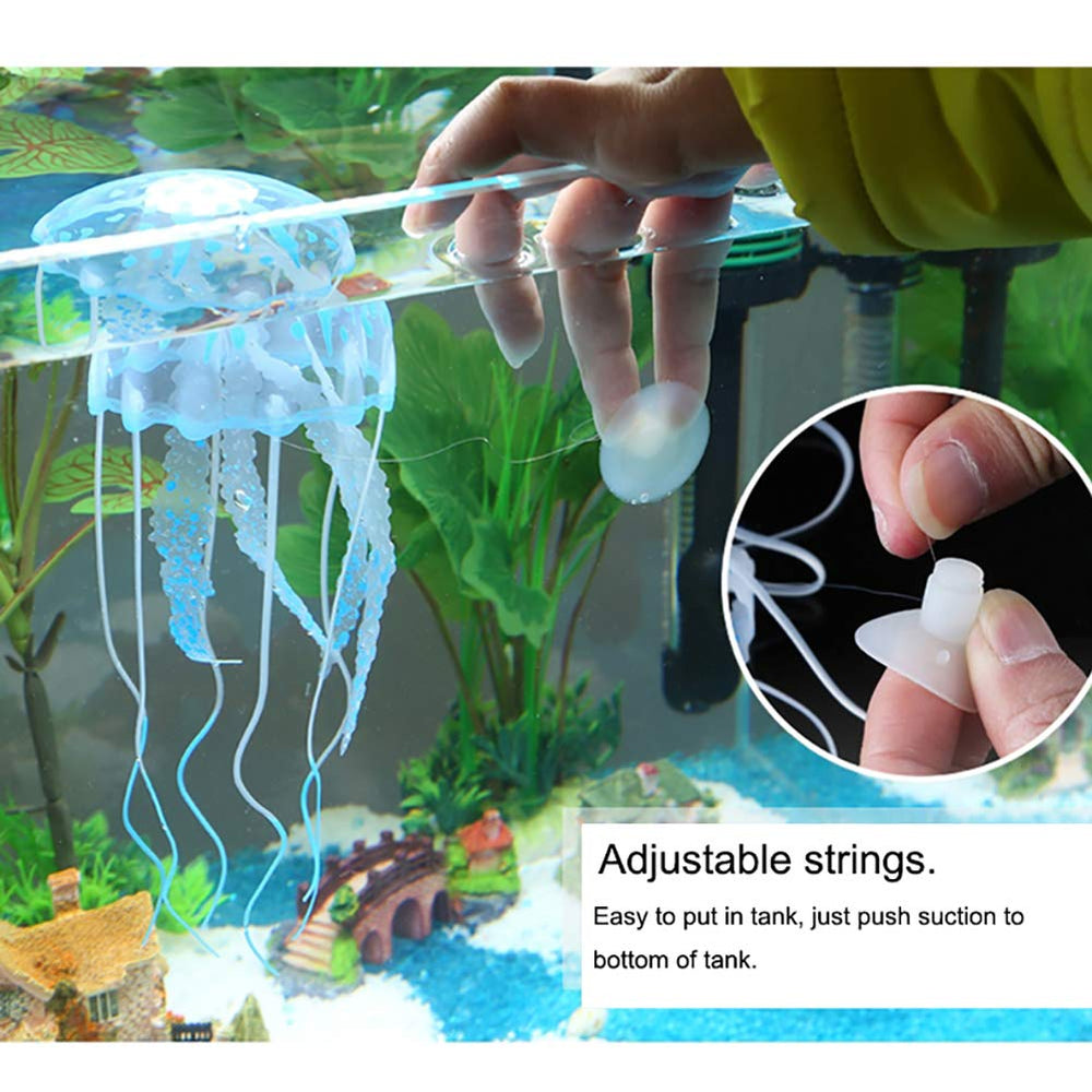 NUOMI medusas con iluminación azul, brillan para escenas nocturnas del acuario.