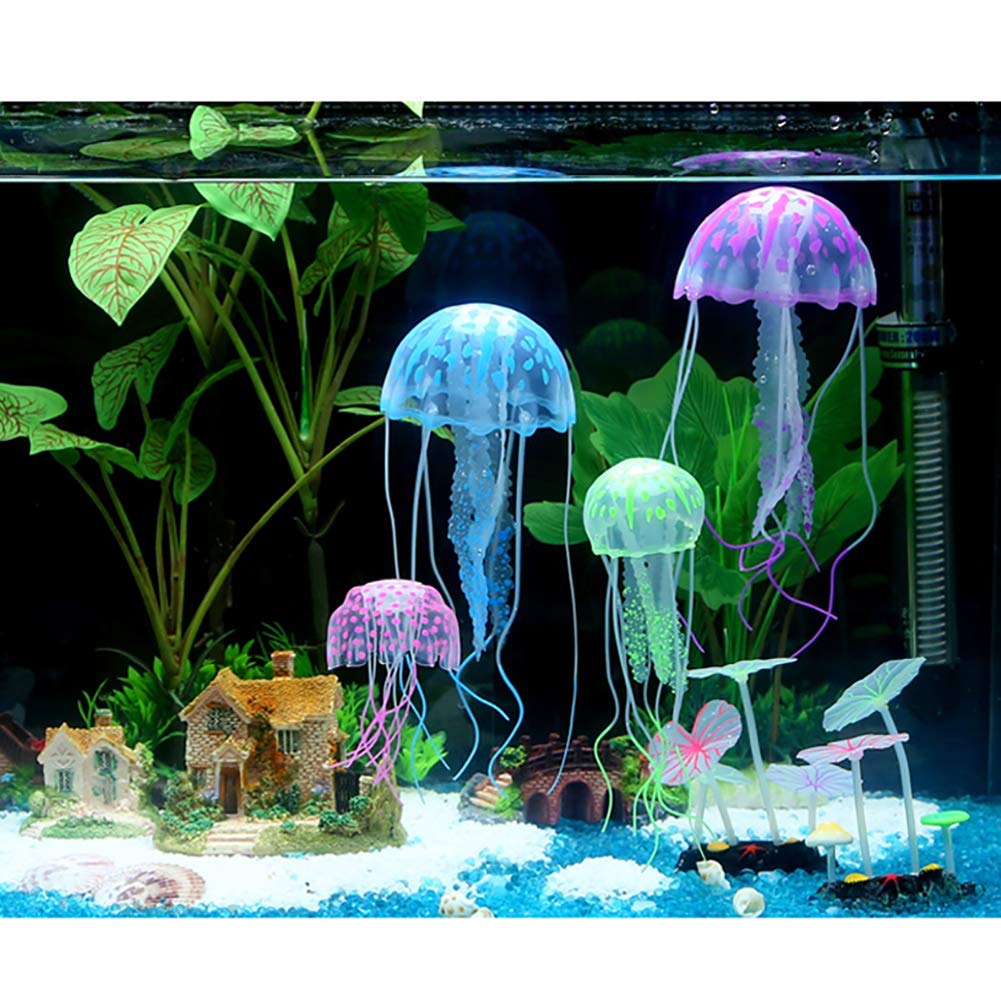 NUOMI medusas de silicona suave, seguras para peces y decoración duradera.
