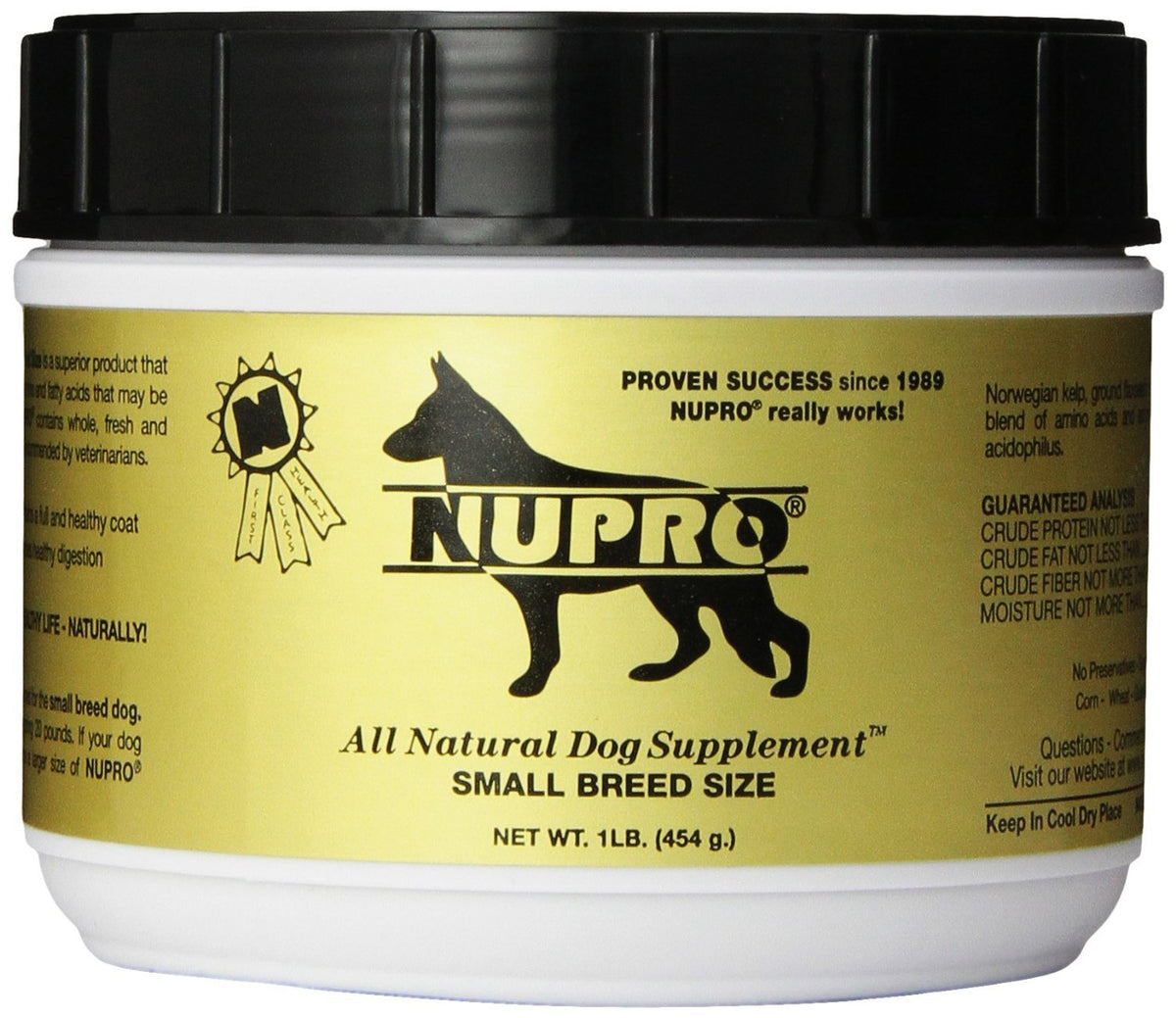 Nupro Nutri-Pet, bote para perros pequeños, preparado para apoyar articulaciones y movilidad.