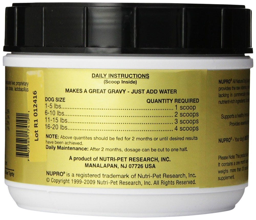Nupro Nutri-Pet, cucharita medidora, dosificación precisa para cada toma.