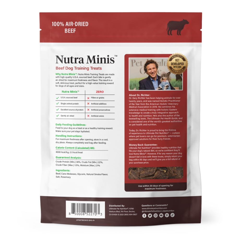 Nutra Minis, porciones convenientes para controlar las golosinas de entrenamiento.