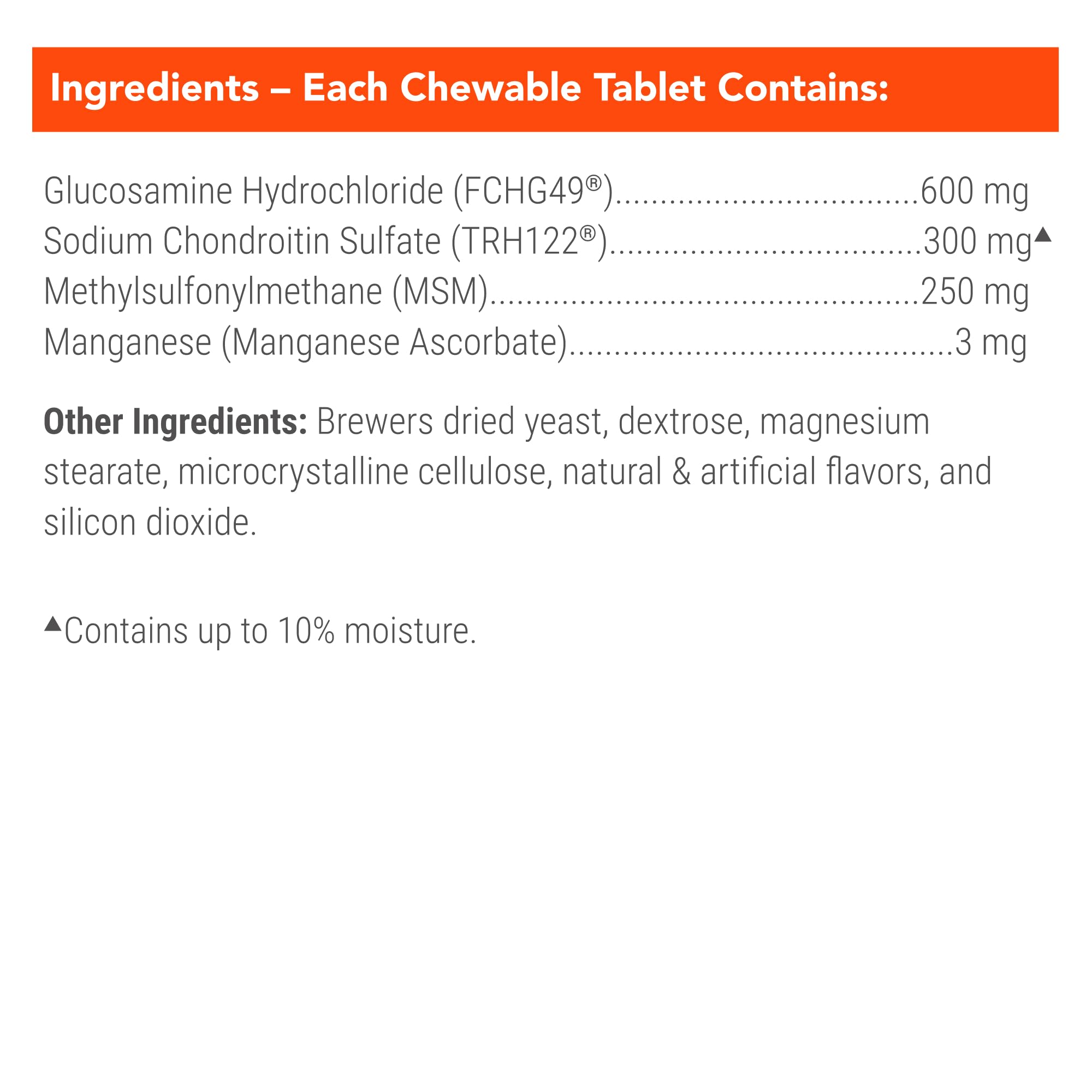 Ingredientes clave de Nutramax Cosequin: glucosamina, condroitina y MSM