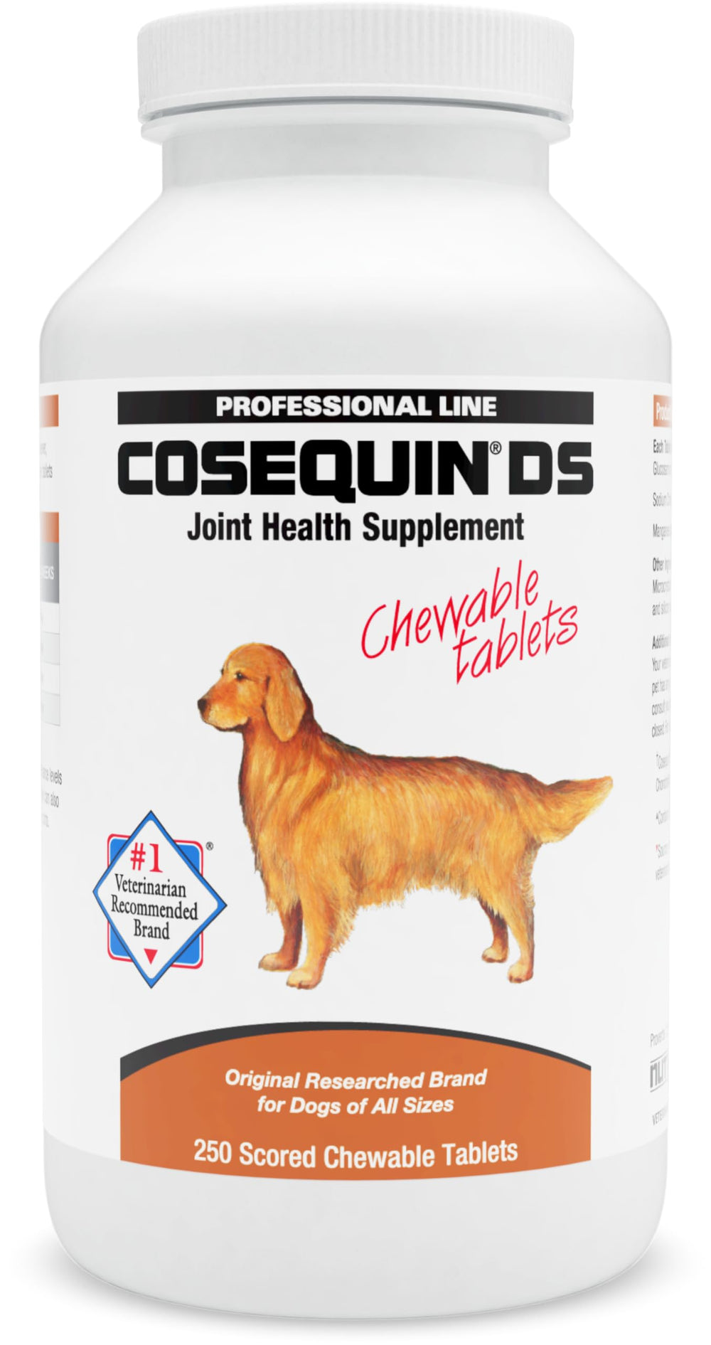 Nutramax Cosequin para perros: tabletas masticables para apoyo diario de articulaciones.