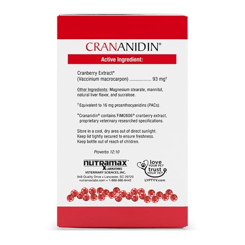 Frasco de 75 unidades Nutramax Crananidin, dosis conveniente para el cuidado vesical