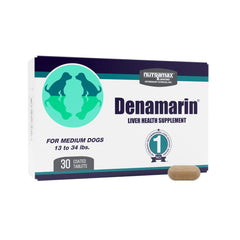 Nutramax Denamarin con tabletas recubiertas para apoyar la salud hepática de tu perro.