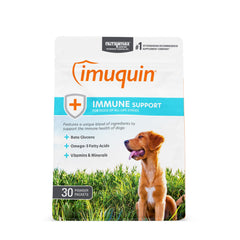 Nutramax Imuquin polvo para perros, soporte inmunológico diario.