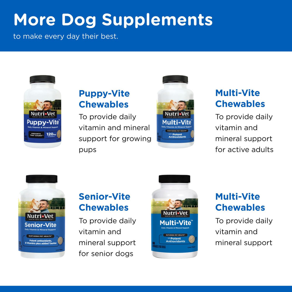 Nutri-Vet Adult-Vite Plus articulaciones móviles para perros activos.