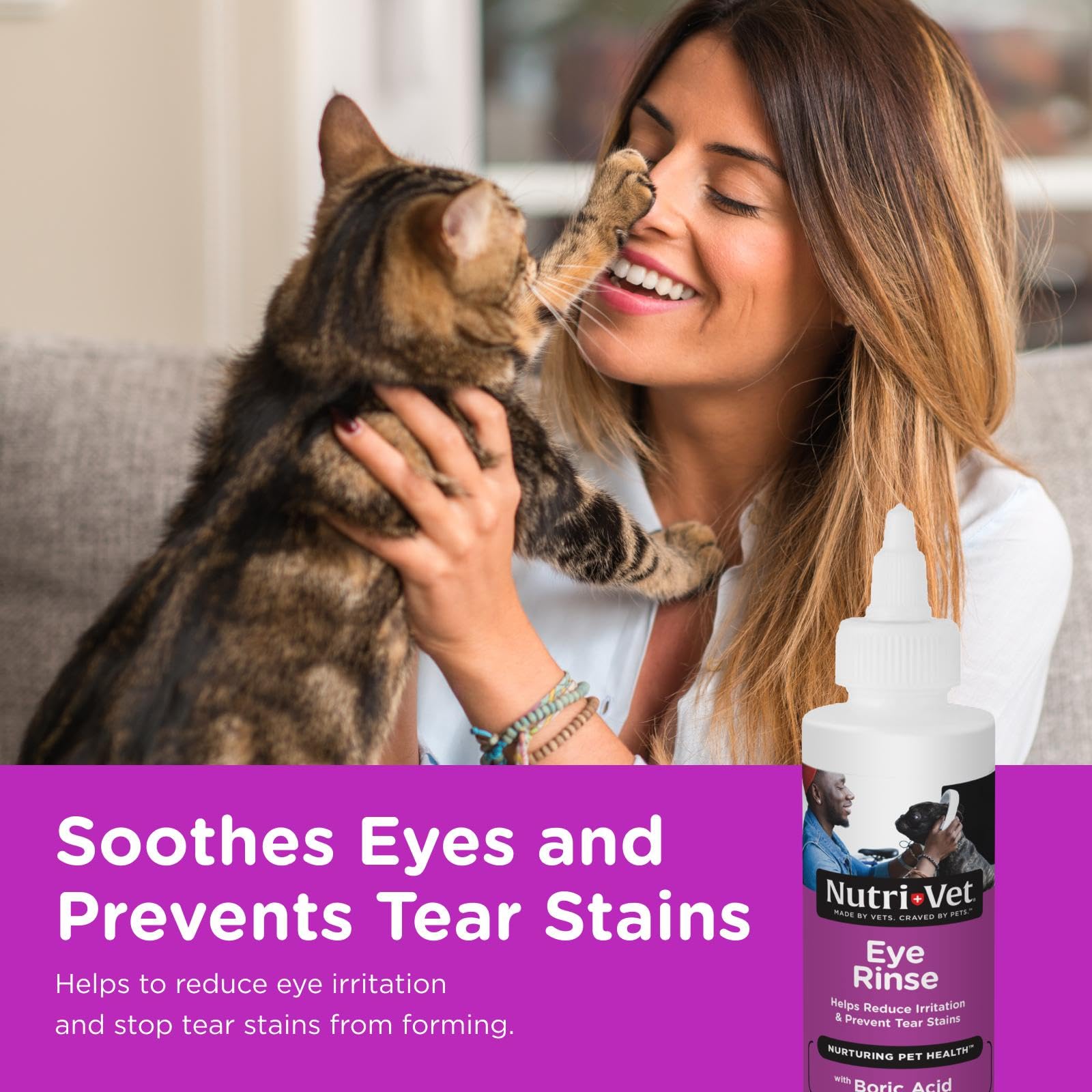 Nutri-Vet cuidado ocular diario para gatos y gatitos.