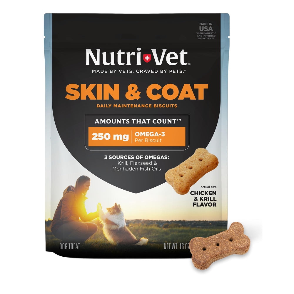Nutri-Vet galletas piel y pelaje: textura crujiente para el pelaje saludable.