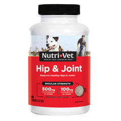 Nutri-Vet Hip & Joint en botella para perros, apoyo a la movilidad diaria.