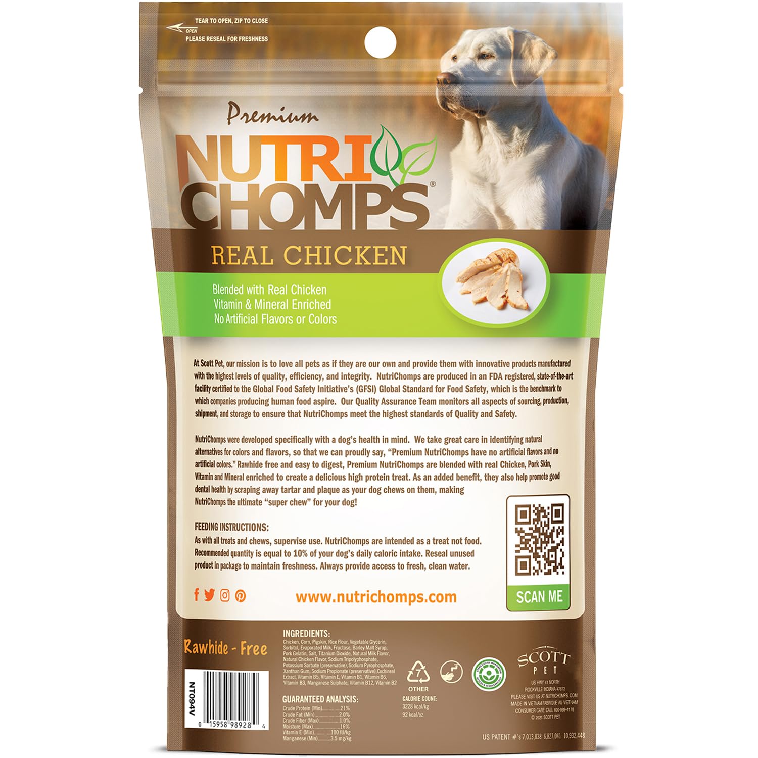 NutriChomps apoyo dental durante la masticación para higiene bucal.