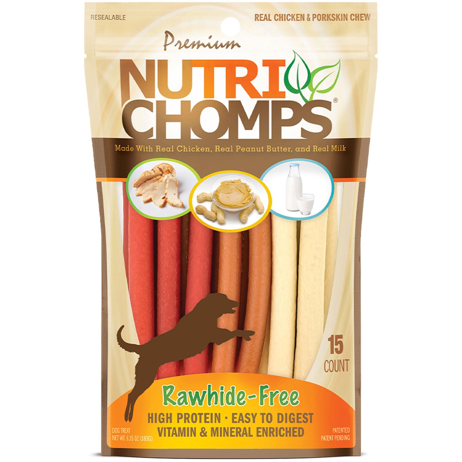 Nutri Chomps con cierre hermético conserva la frescura de cada masticable.