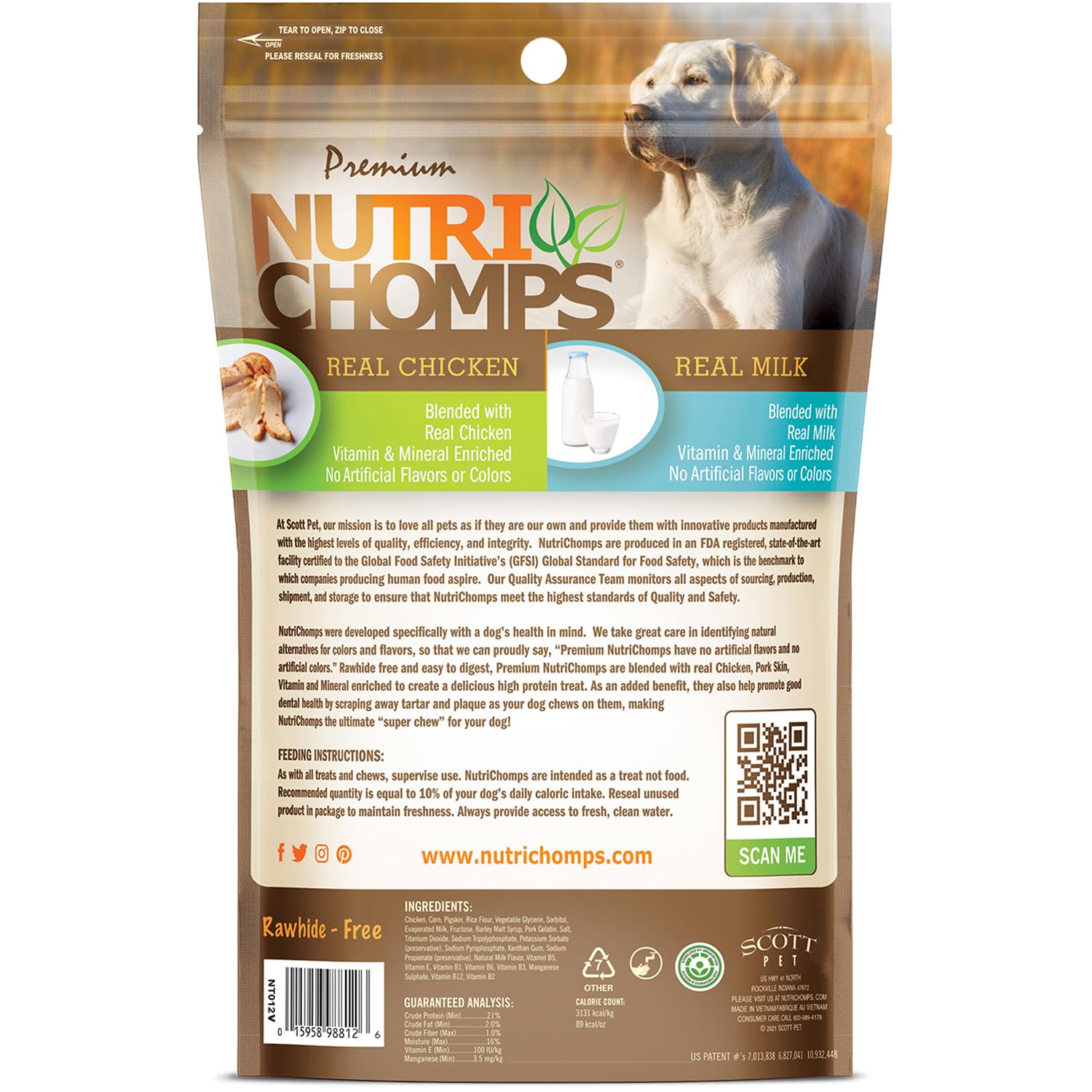 NutriChomps promueve higiene dental durante la masticación, una experiencia crujiente.