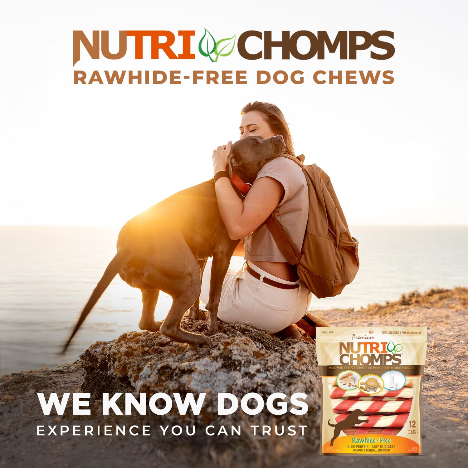 NutriChomps libre de cuero crudo, digestión más fácil para perros.