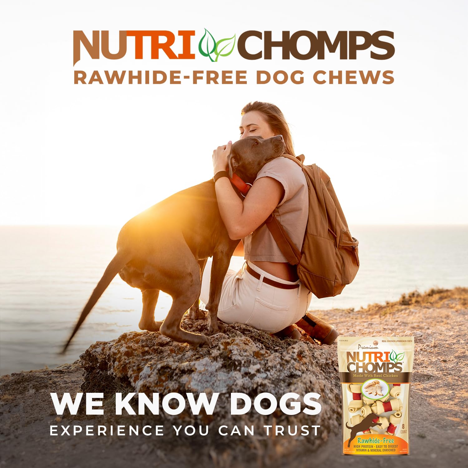 NutriChomps sabor mantequilla de maní: sabor cremoso que atrae a perros.