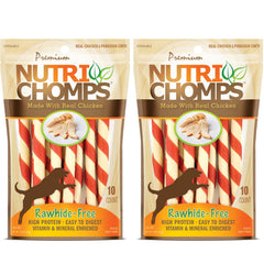 NutriChomps Twists poulet réel 5 pouces, friandise digestible pour chiens.