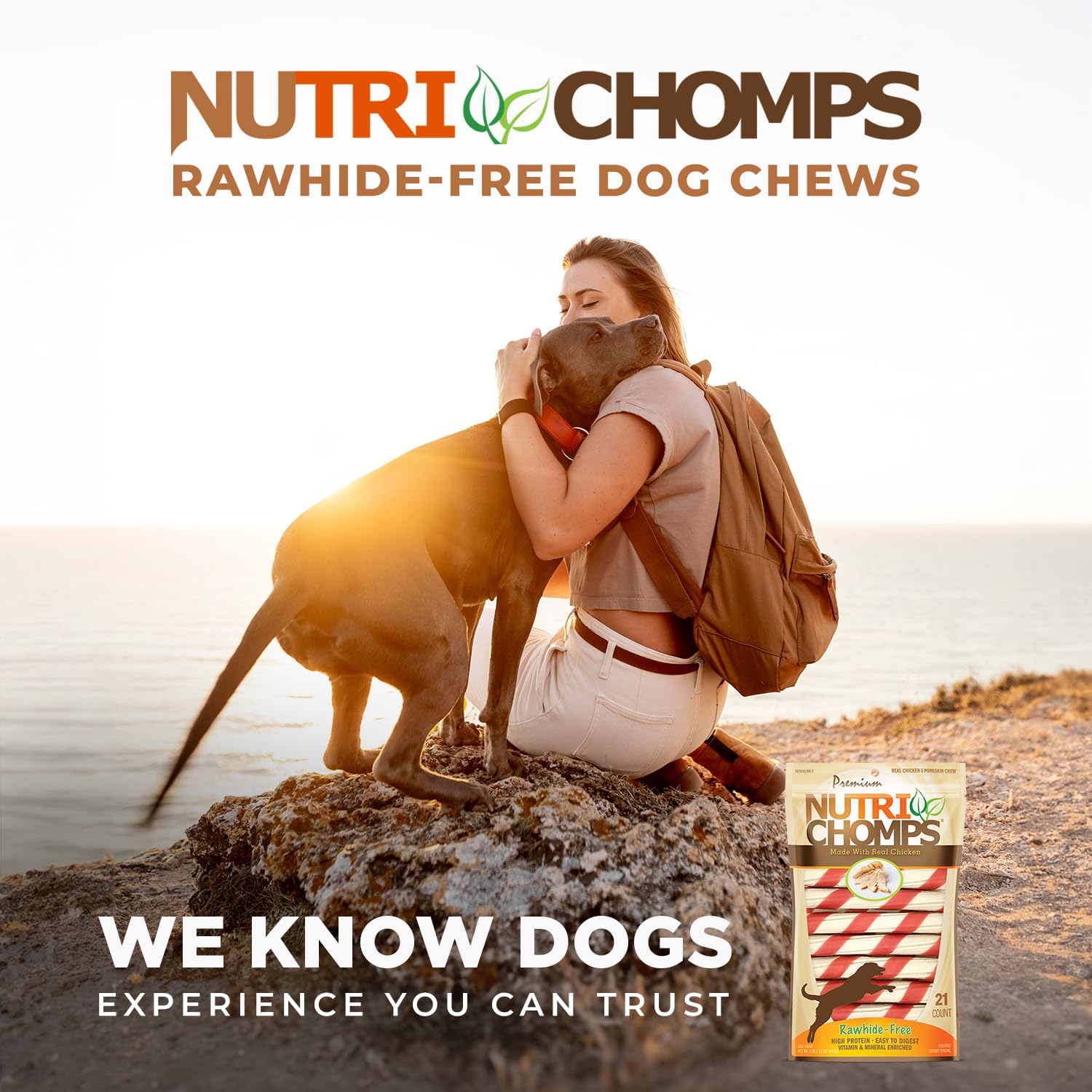 NutriChomps sabores pollo mantequilla leche para perros exigentes