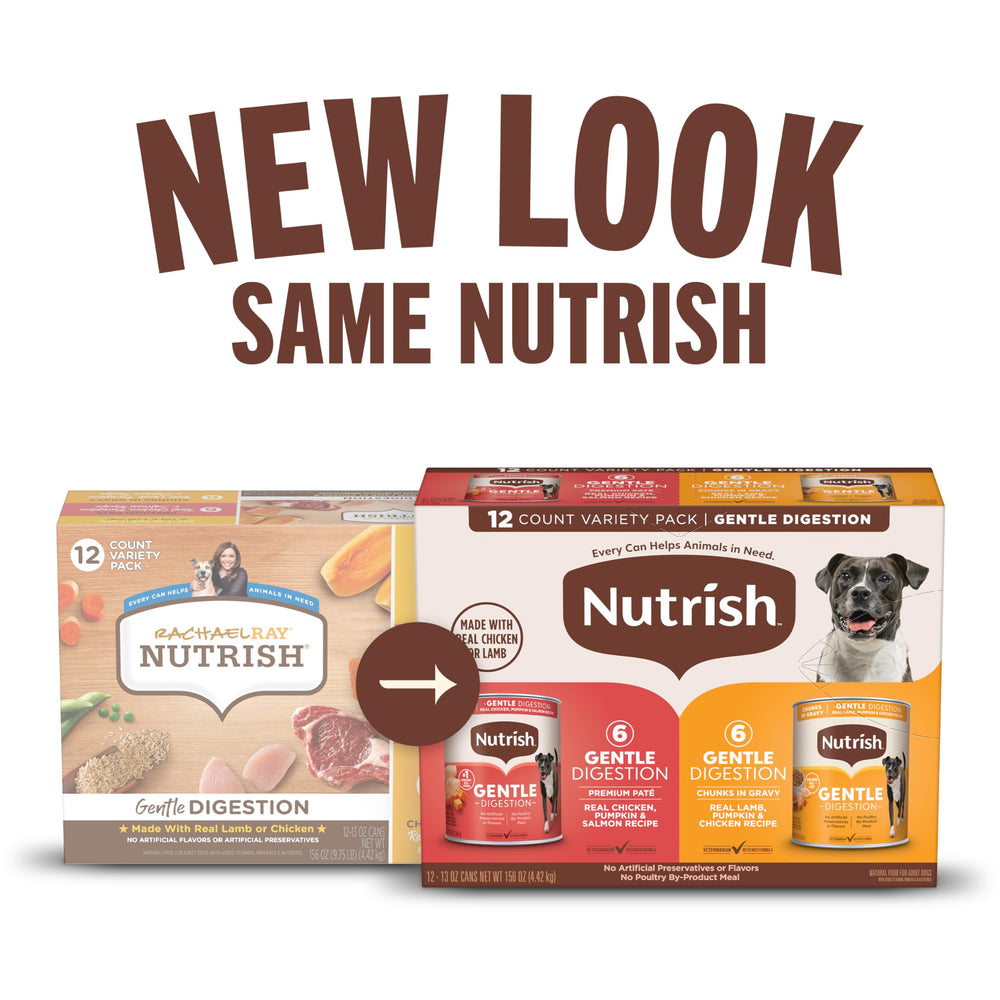 Nutrish Gentle Digestion paté con ingredientes visibles de verduras